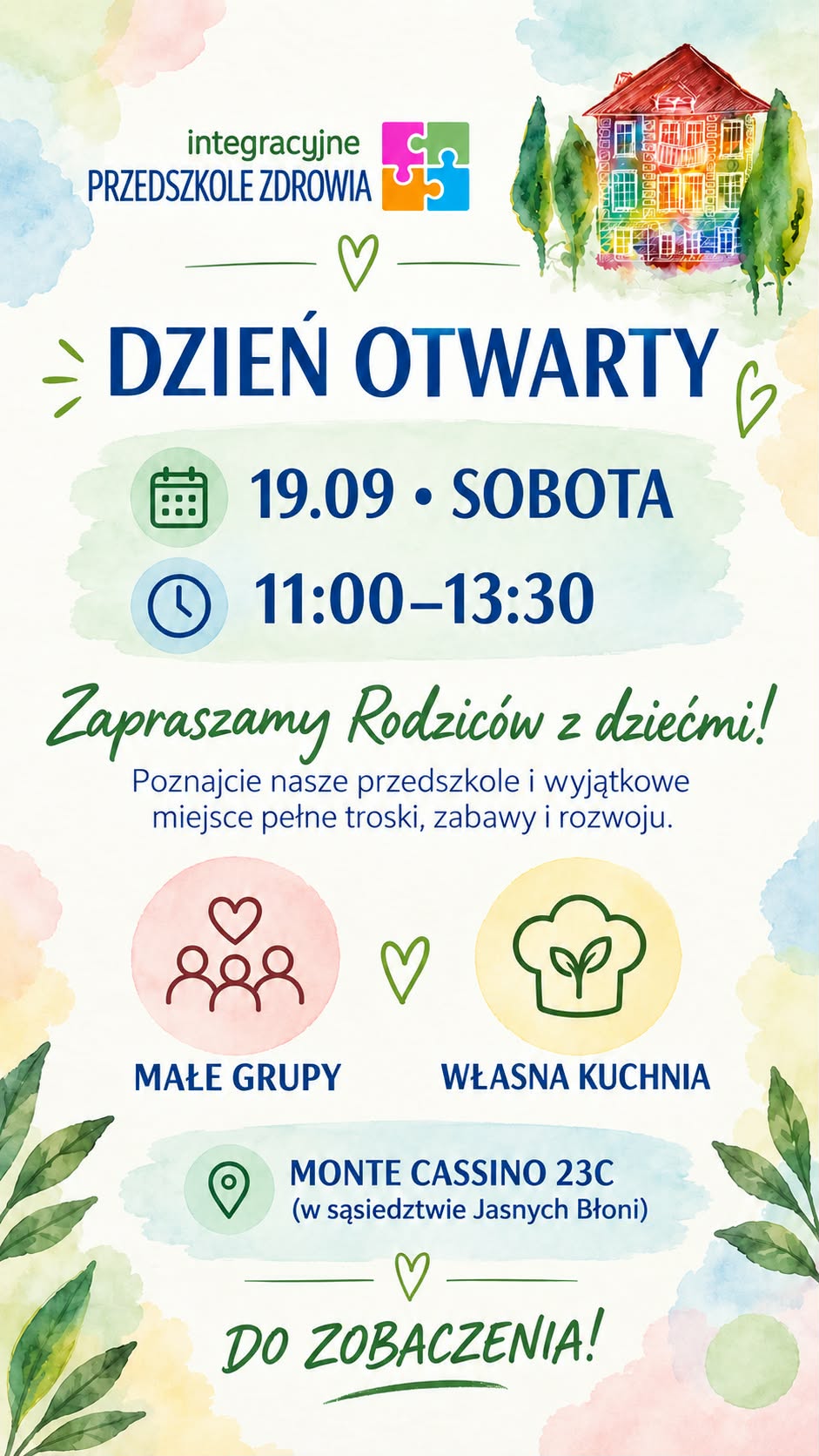 Dzień Otwarty w Integracyjnym Przedszkolu Zdrowia w Szczecinie — 19.09, sobota, 11:00–13:30